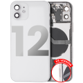 Back Housing W/ Small Components Pre-Installed Compatible For iPhone 12 (US Version) (Used OEM Pull: Grade C) (White)