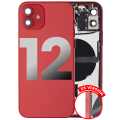 Back Housing W/ Small Components Pre-Installed Compatible For iPhone 12 (US Version) (Used OEM Pull: Grade A) (Red)