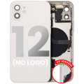 Back Housing W/ Small Components Pre-Installed Compatible For iPhone 12 (US Version) (No Logo) (Aftermarket Plus) (White)