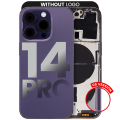 Back Housing W/ Small Pre-Installed Compatible For iPhone 14 Pro (U.S Version) (No Logo) (Aftermarket Plus) (Deep Purple)