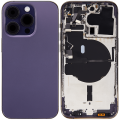 Back Housing W/ Small Pre-Installed Compatible For iPhone 14 Pro (U.S Version) (No Logo) (Aftermarket Plus) (Deep Purple)