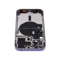 Back Housing W/ Small Pre-Installed Compatible For iPhone 14 Pro (U.S Version) (No Logo) (Aftermarket Plus) (Deep Purple)