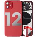 Back Housing W/ Small Components Pre-Installed Compatible For iPhone 12 (US Version) (Used OEM Pull: Grade C) (Red)
