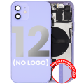 Back Housing W/ Small Components Pre-Installed Compatible For iPhone 12 (No Logo) (Aftermarket Plus) (International Version) (Purple)