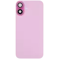 Back Glass With Steel Plate With Wireless NFC Charging MagSafe Magnet & Flashlight Flex Compatible For iPhone 16 (Used OEM Pull: Grade A) (Pink)